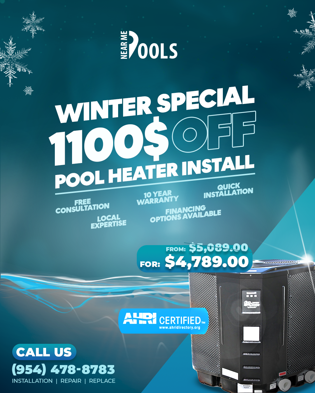 $1100 Pool Heater Discount