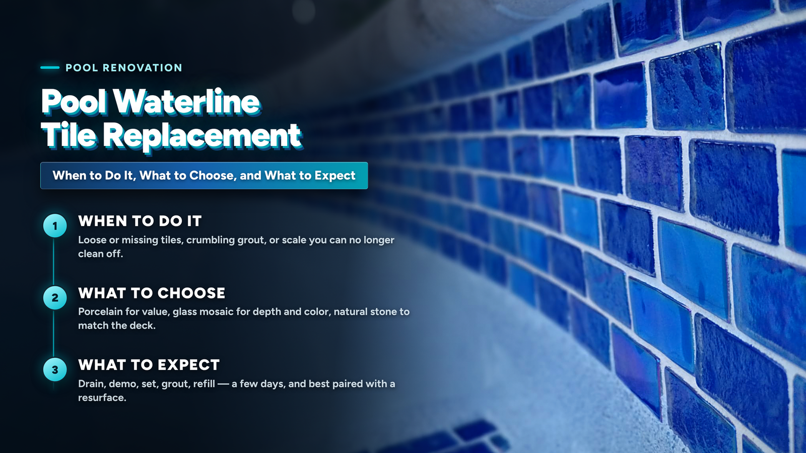 Pool Waterline Tile Replacement